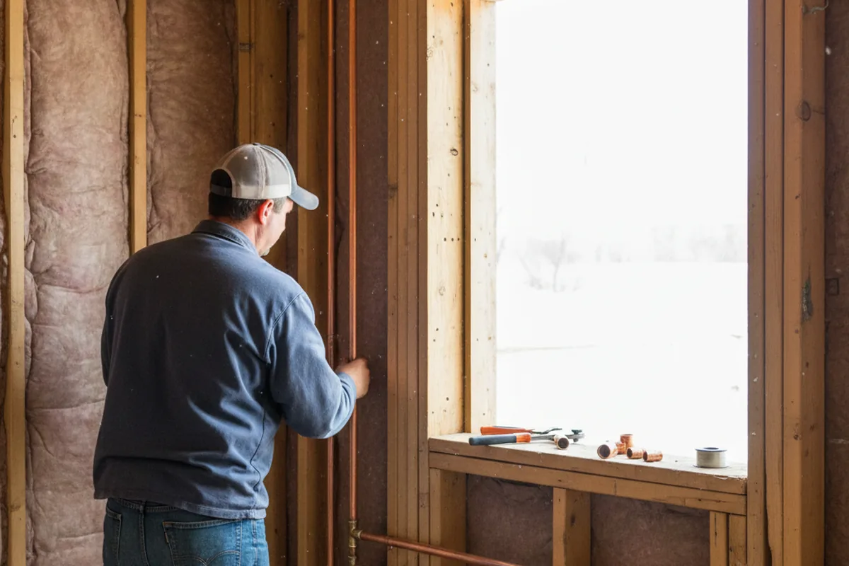 Licensed plumber running new copper supply lines in a Enoree home